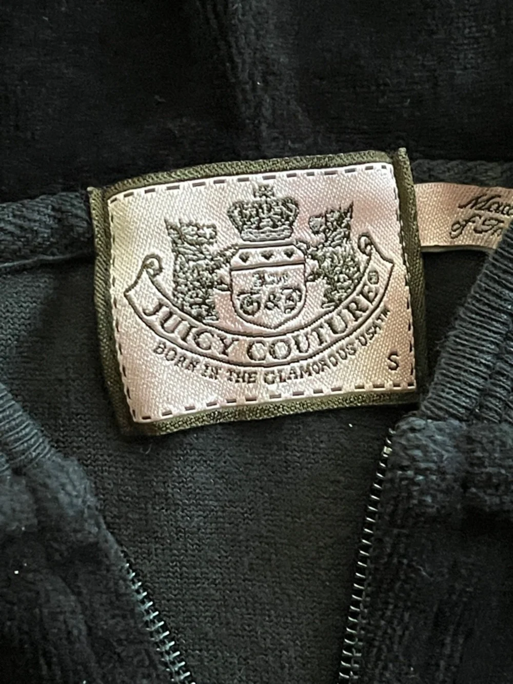 Juicy Couture Black Velour Zip-Up Hoodie - Picture 2 of 11